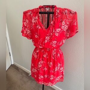 Socialite Red Flutter Sleeve Sundress